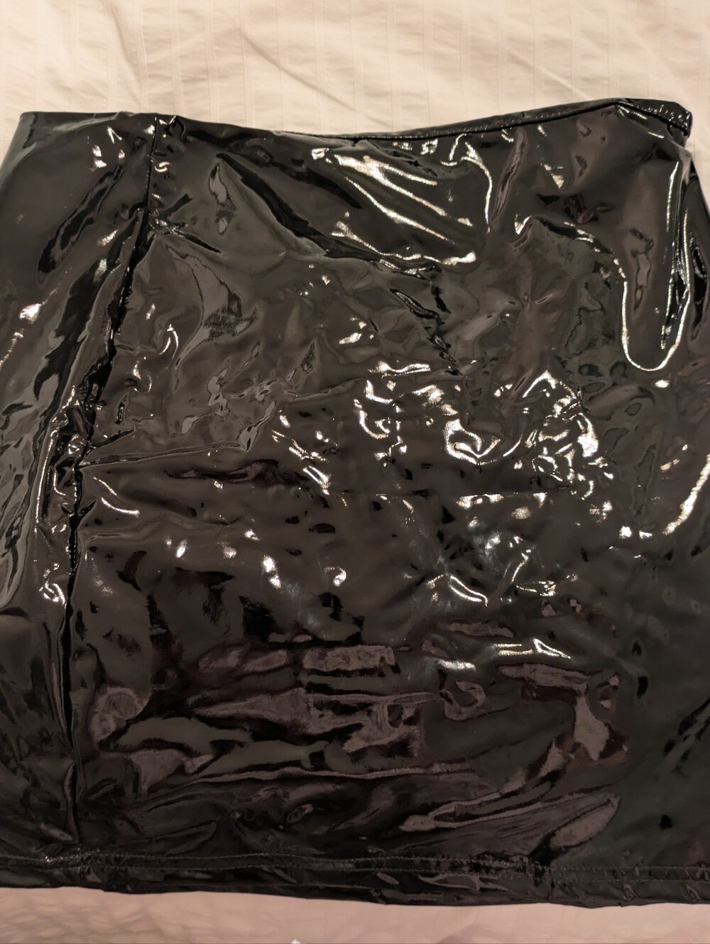 SHEIN Black Patent Mini Skirt